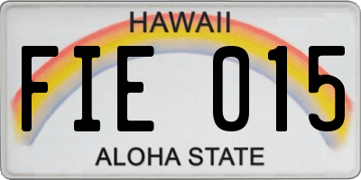 HI license plate FIE015