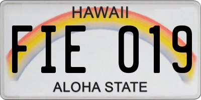 HI license plate FIE019