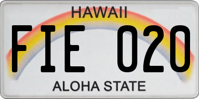 HI license plate FIE020