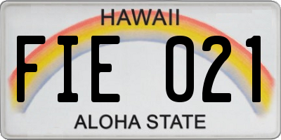HI license plate FIE021