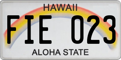 HI license plate FIE023