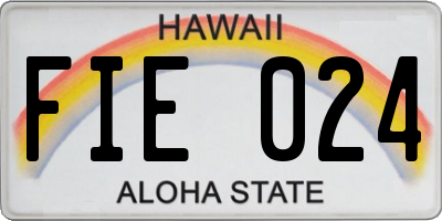 HI license plate FIE024
