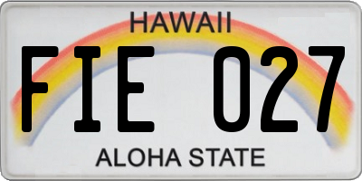 HI license plate FIE027