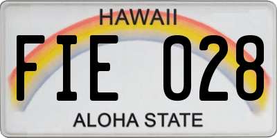 HI license plate FIE028