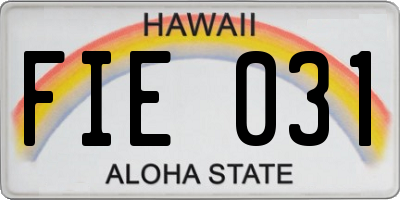 HI license plate FIE031