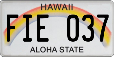 HI license plate FIE037