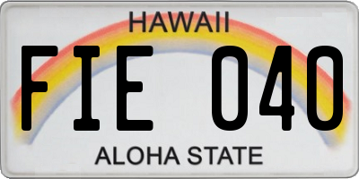 HI license plate FIE040
