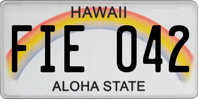 HI license plate FIE042