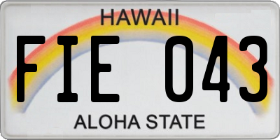 HI license plate FIE043