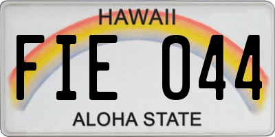 HI license plate FIE044