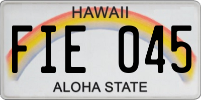 HI license plate FIE045