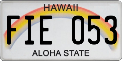 HI license plate FIE053