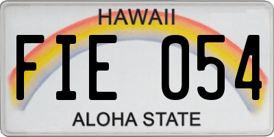 HI license plate FIE054
