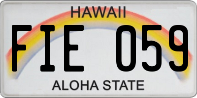 HI license plate FIE059