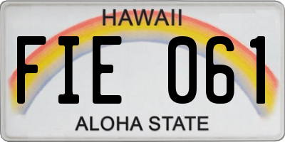 HI license plate FIE061