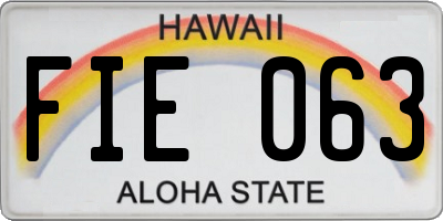 HI license plate FIE063