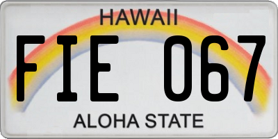 HI license plate FIE067