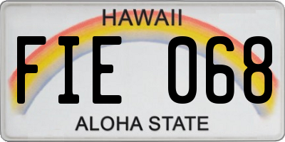 HI license plate FIE068
