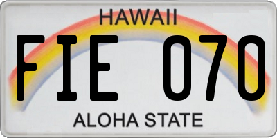 HI license plate FIE070