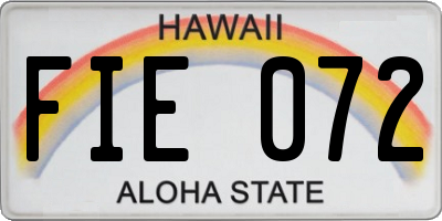 HI license plate FIE072