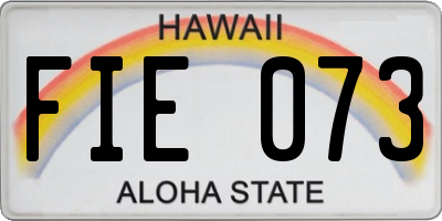 HI license plate FIE073