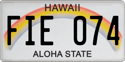 HI license plate FIE074