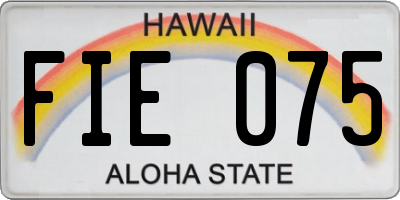 HI license plate FIE075