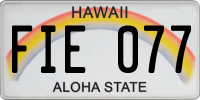HI license plate FIE077