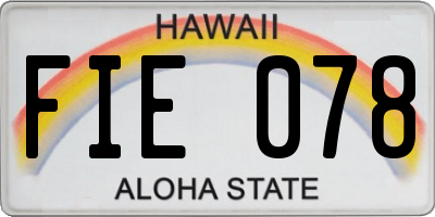 HI license plate FIE078