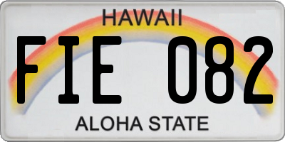 HI license plate FIE082