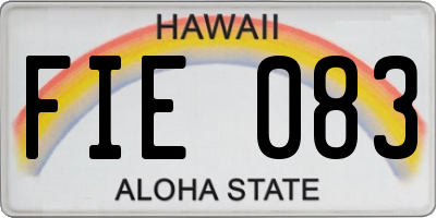 HI license plate FIE083