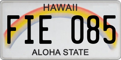 HI license plate FIE085