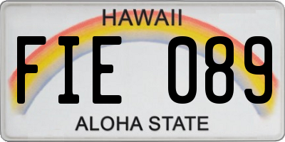 HI license plate FIE089