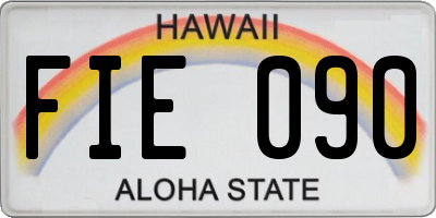 HI license plate FIE090