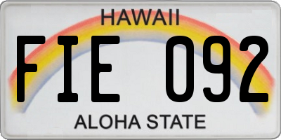 HI license plate FIE092