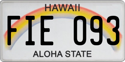 HI license plate FIE093