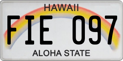 HI license plate FIE097