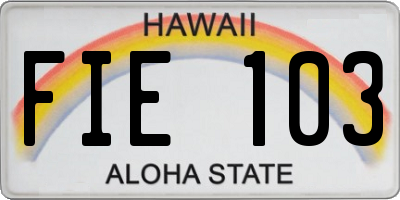 HI license plate FIE103