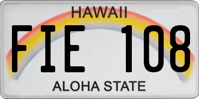 HI license plate FIE108