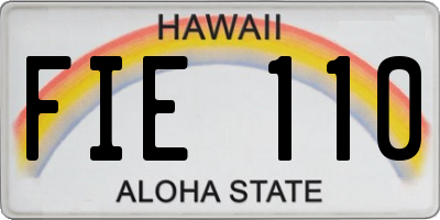 HI license plate FIE110