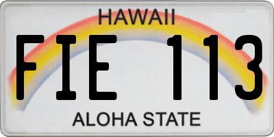HI license plate FIE113