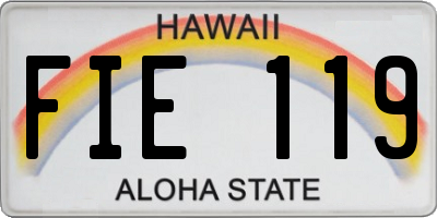 HI license plate FIE119