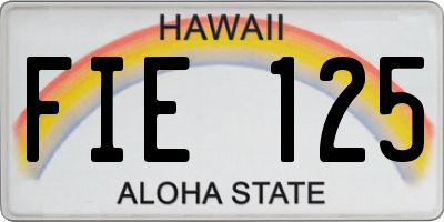 HI license plate FIE125