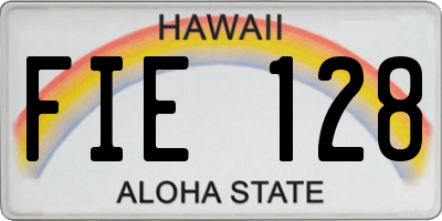 HI license plate FIE128