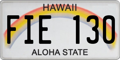 HI license plate FIE130