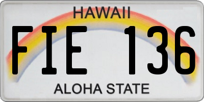 HI license plate FIE136
