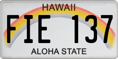 HI license plate FIE137
