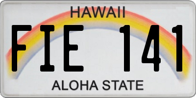 HI license plate FIE141