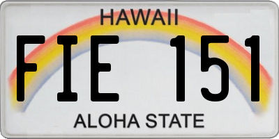 HI license plate FIE151