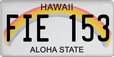 HI license plate FIE153